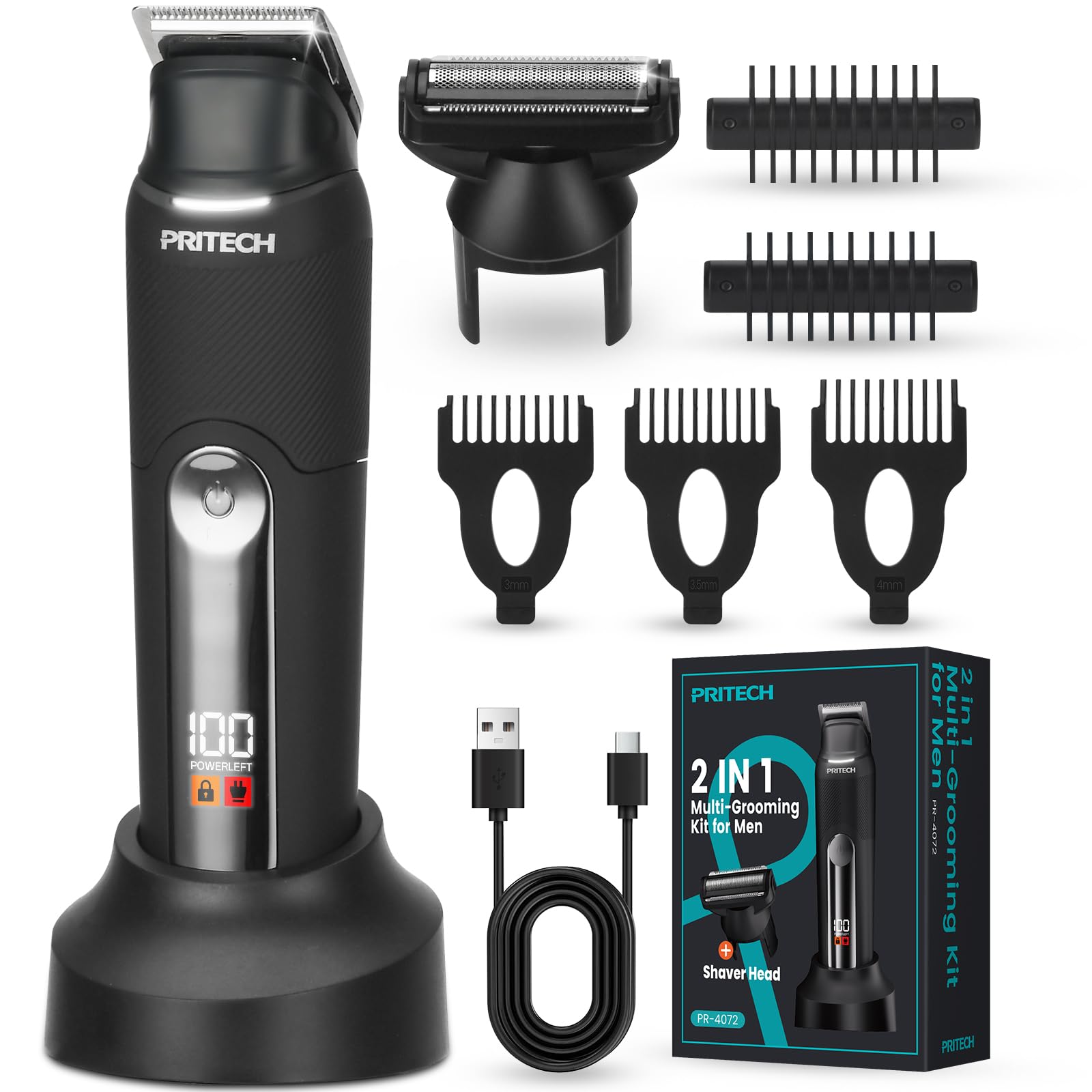Manscape Body Hair Trimmer for Men, Waterproof Mens Pubic Hair Trimmer