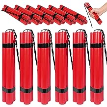 18 Pcs Fake Dynamite Sticks Fake Weapons Red TNT Plastic Stick for Adult Halloween Film Costume Prop