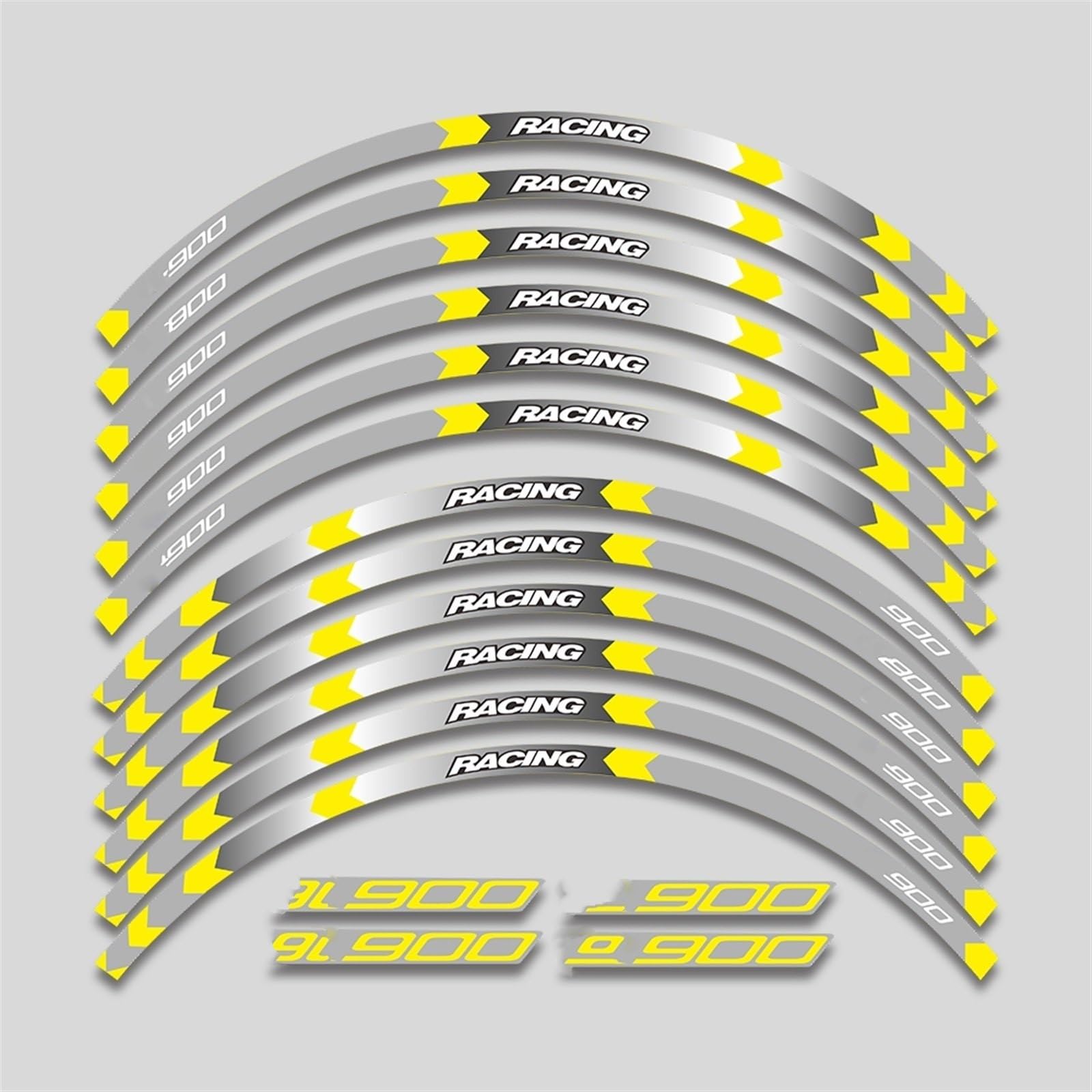 Motorcycle for Kawasaki Z900 Z 900 Front and Rear Wheel Hub Decal Set Improved Decoration Rim Reflective Stickers Decorative(Color6)