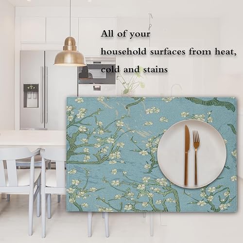 Miniatura 7 de Interesting Flower Texture Placemats Set of 4 Table Mats Washable Placemat Waterproof Place Mats for Party Home Dining Table Decor 18x12 in
