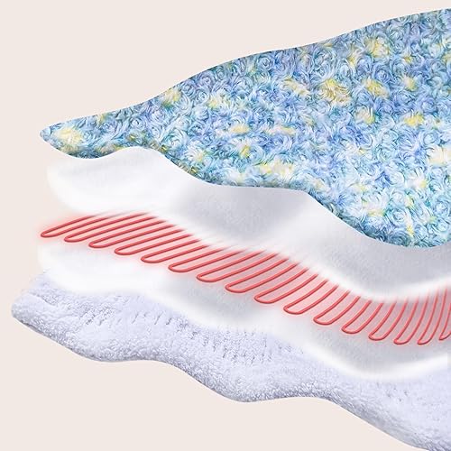 Miniatura 7 de GOQOTOMO - Almohadilla térmica eléctrica XL para aliviar el dolor de espalda, 8 temporizadores de apagado automático, lavable a máquina, bonita