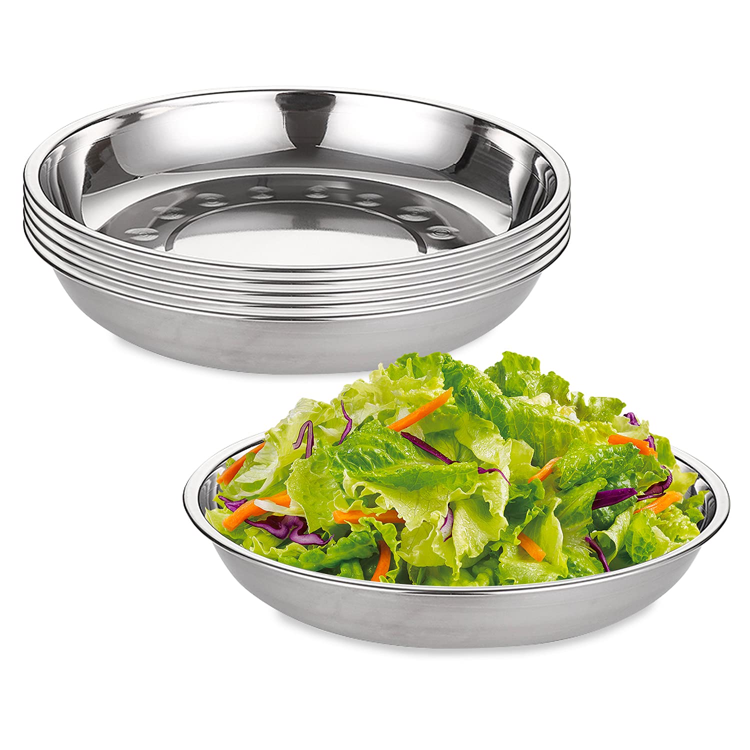 ECHTWERK Assiette De Service "Shiny", Sous-assiette En Acier Inoxydable, Assiette En Acier Inoxydable, Assiette Décorative Pour Mariage, Plateau De Service, 33,2 Cm, Édition Or, 2 Pièces