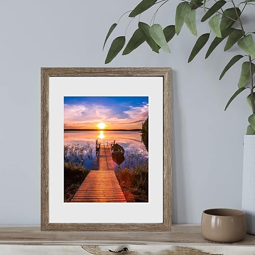 Miniatura 2 de SESEAT Portarretratos de 11 x 14 para exhibir fotos de 8 x 10 pulgadas con paspartú o impresiones de 11 x 14 pulgadas sin paspartú, montaje en