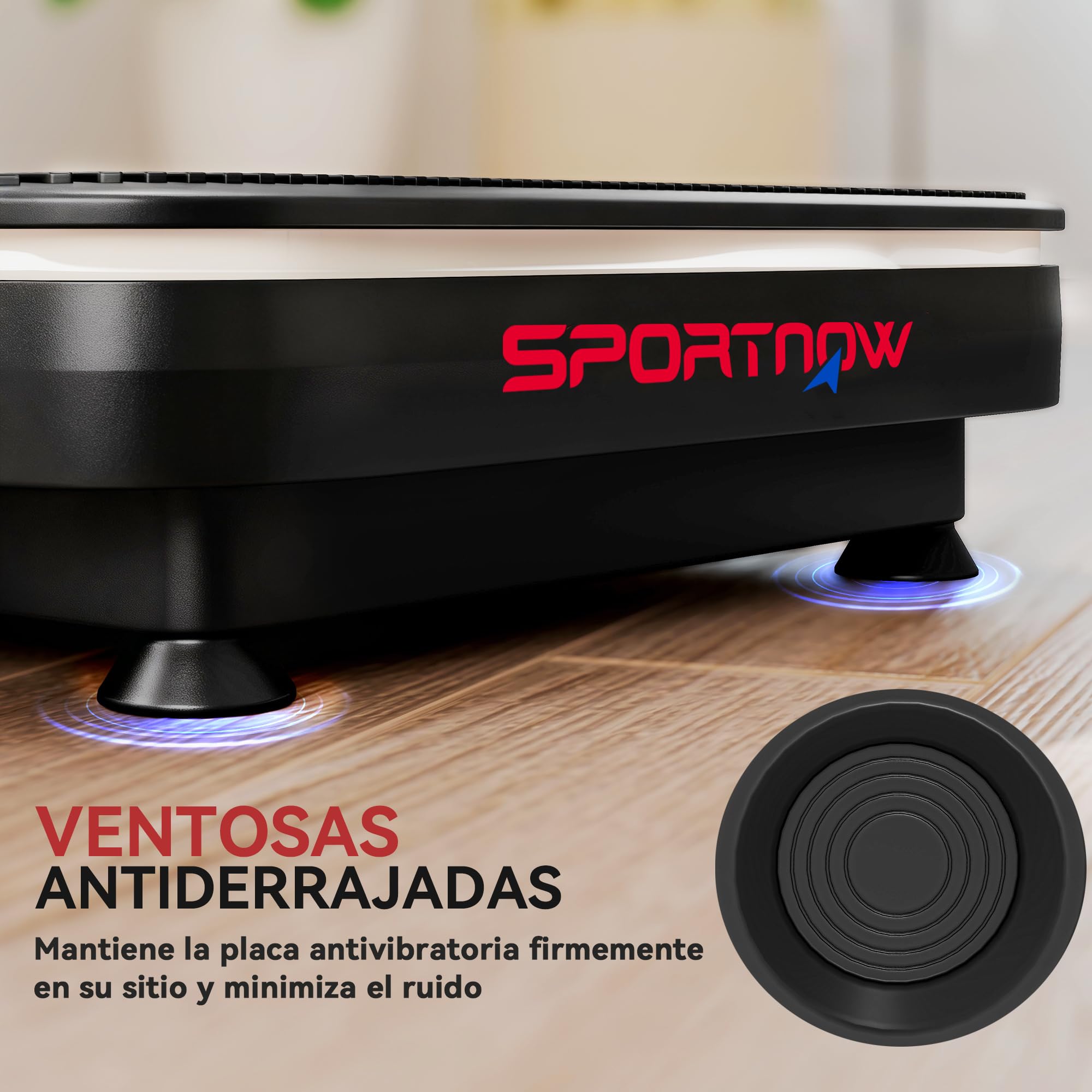 SPORTNOW Plataforma Vibratoria, 99 Velocidades, 3 Programas, Plataforma Vibración Muscular con Altavoz Bluetooth, Pantalla LED, Luces, Mando a Distancia, Bandas Elásticas, para Hacer Ejercicio en Casa