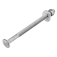 Vista 11 de Kit de pernos de carro galvanizado de 1/2 x 3 pulgadas (25 unidades), grado 307A, incluye arandelas planas USS de 1/2 pulgada (25 piezas) y tuercas