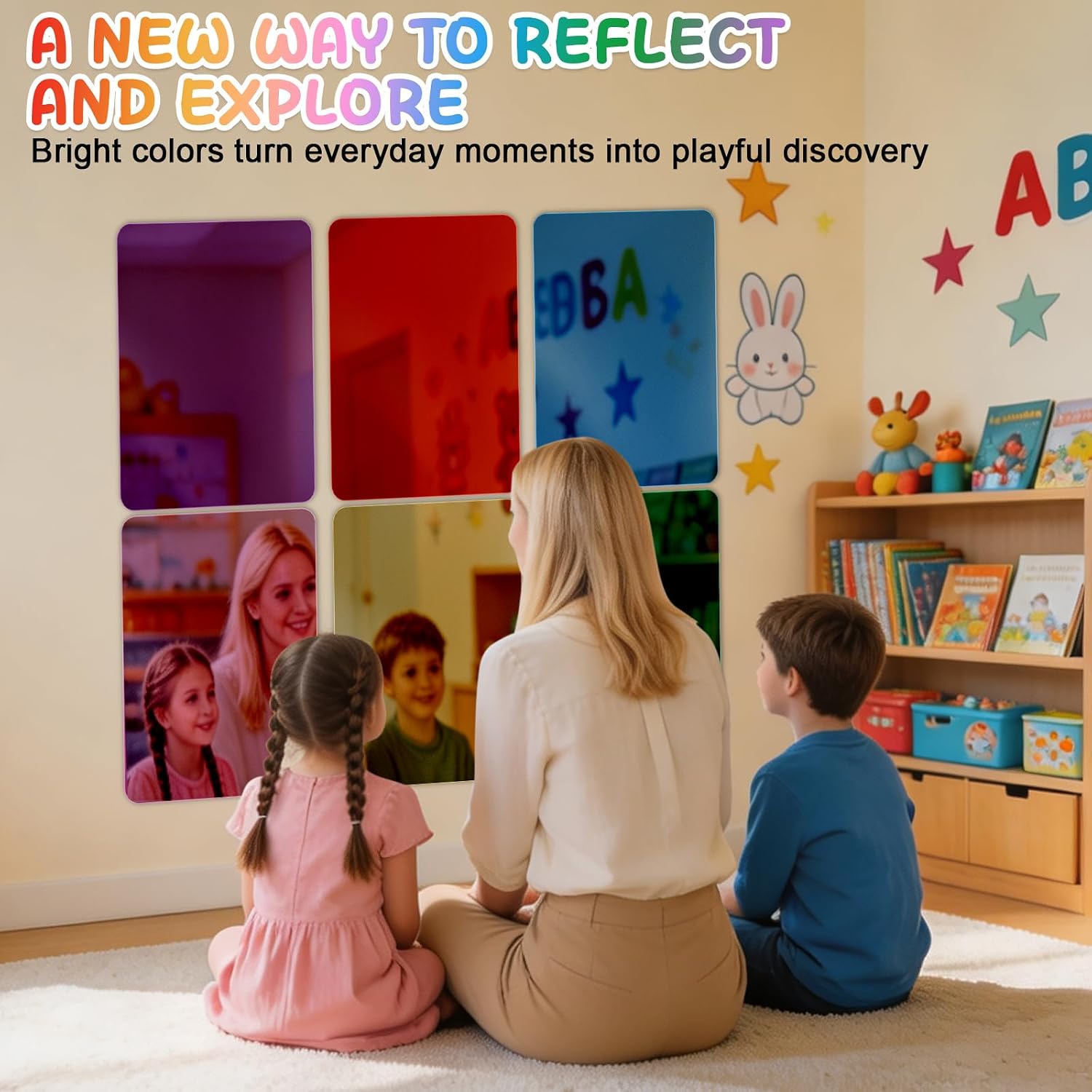 6 Pcs Sensory Wall Mirrors for Kids Interactive Sensory Mirror