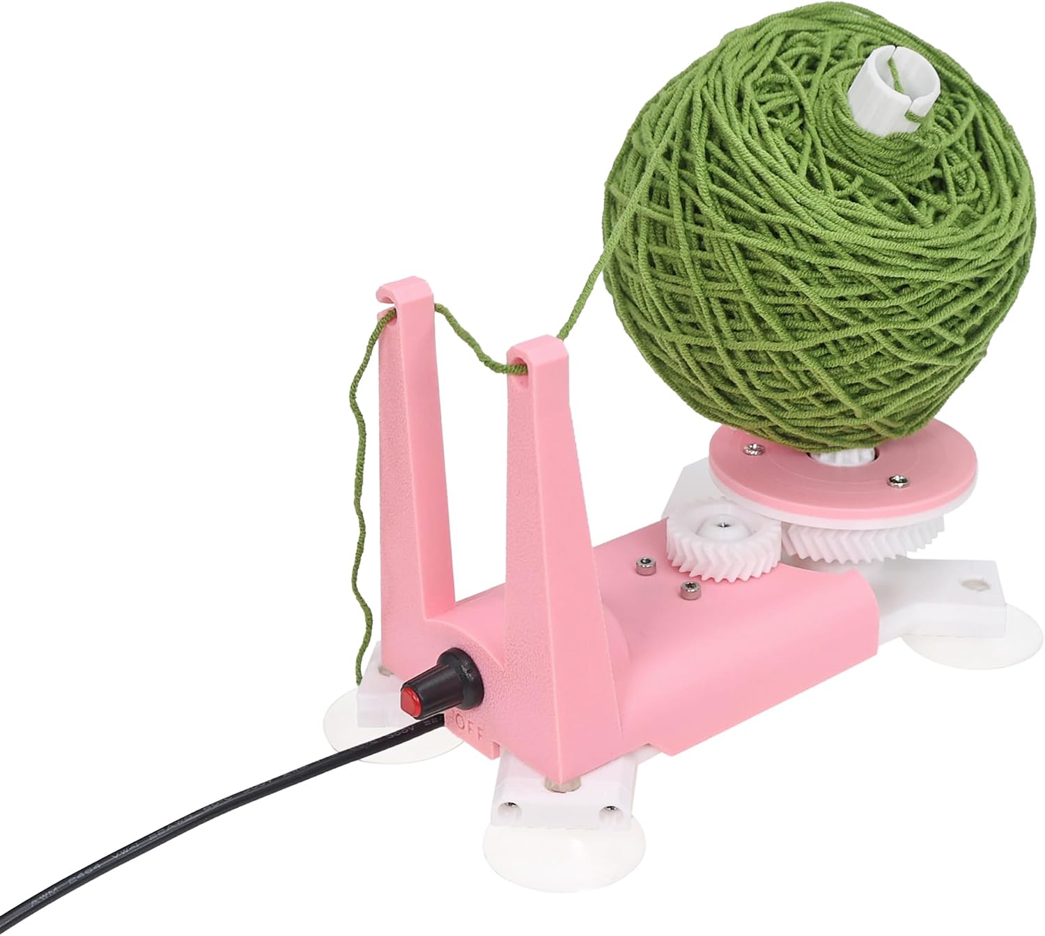 Electric Yarn Winder -Automatic Yarn Spinner Yarn Ball Winder for Crocheting, Compact Yarn Cake Winder Adjustable Speed Ideal for Crochet Lovers (Pink)