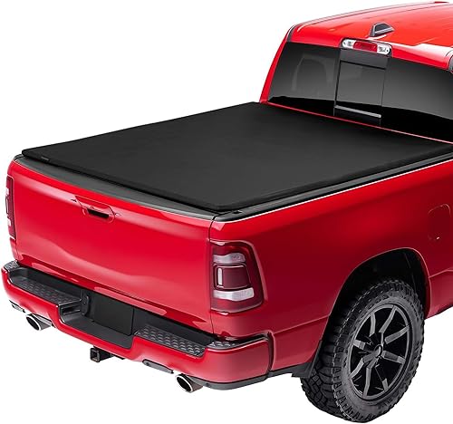 Miniatura 1 de MIDOU AUTO Funda suave de tres pliegues para caja de camioneta compatible con Dodge Ram 1500 2009-2023 (incluye clásico y nuevo) sin caja Ram Box de