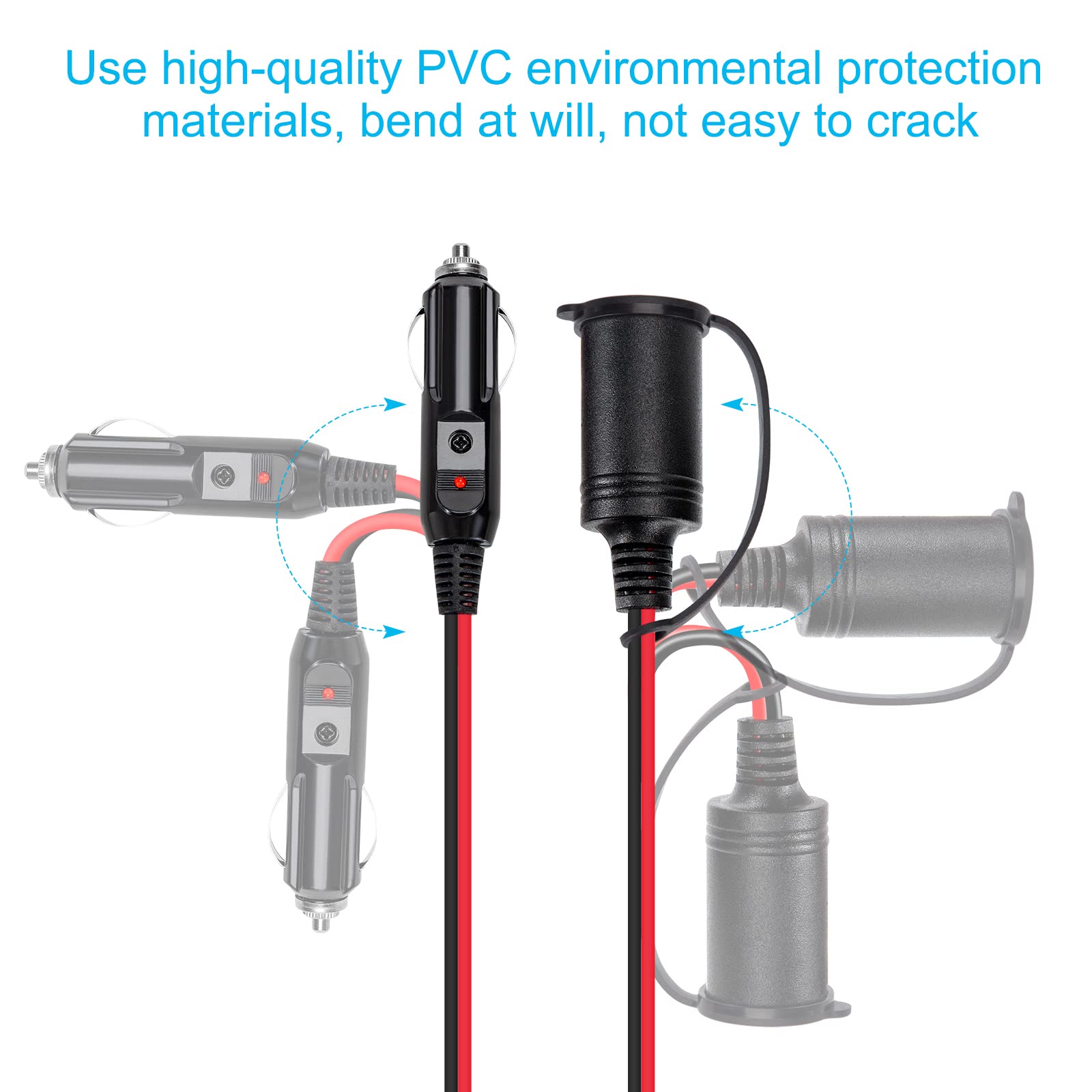 Prolunga Per Accendisigari 12V/24V RGBer – Cavo Per Frigo Portatile E Compressore Auto - 4