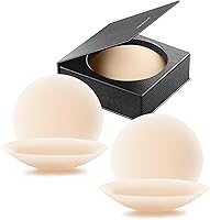VOCH Sense Seamless Silicone Nipple Covers - 2 Pairs Reusable Adhesive Pasties for Women, Waterproof, Ultra-Thin for A-C Cups