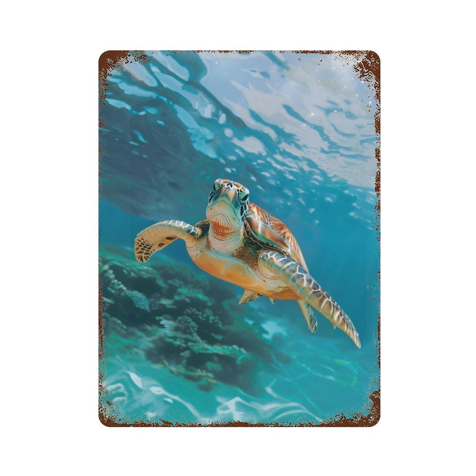 Oceans Guardian Vintage Metal Tin Sign 15.7"x11.8", Ideal for Cafe, Home Bar And Lounge Decor