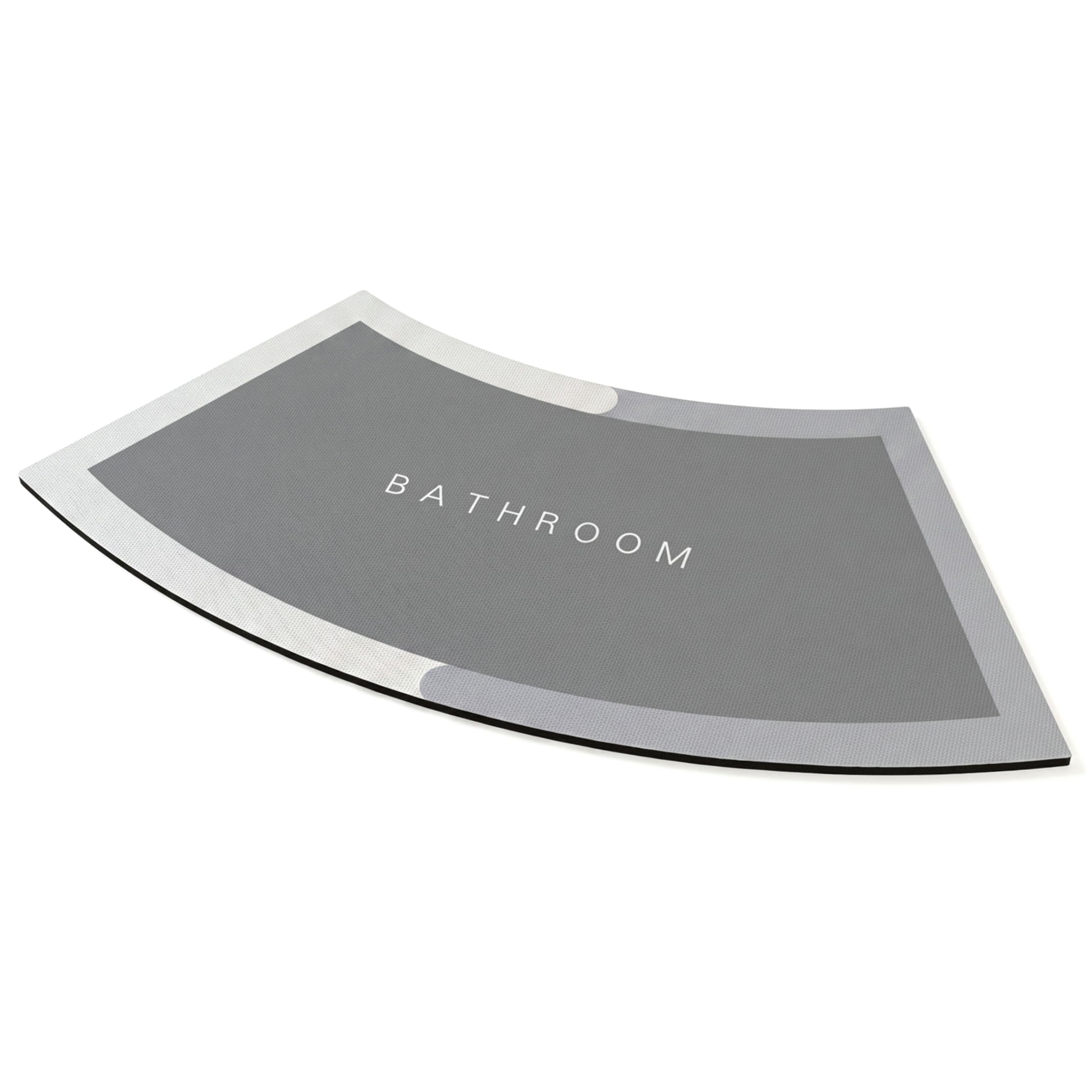 PithCogent Curved Bath Mat, Curved Bath Mat, Quick Absorbent Non-slip Corner Shower for Home Hotel, Gray, 18x39 Inch