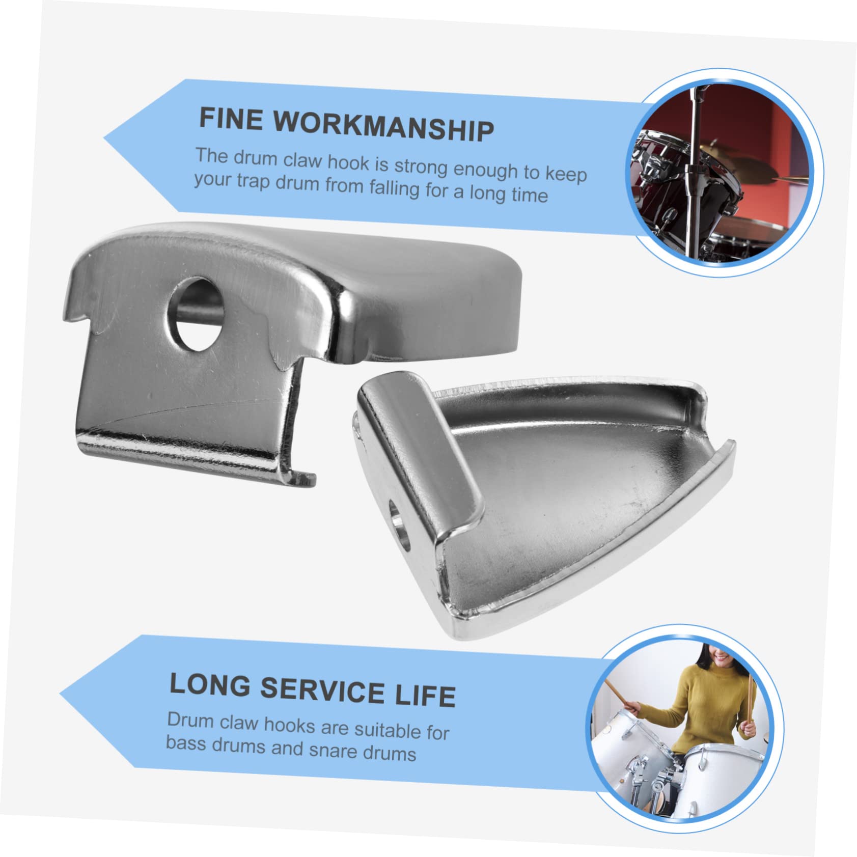 15stücke Drum Hook Für Snare Drum Triangle Form Hochwertiger Platin-beschichtung Langlebiges Schlagzeugzubehör Für Musiker Und Drummer