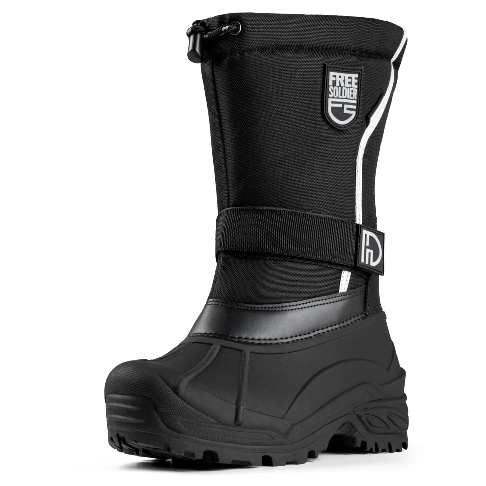 free soldier mens snow boots insulated waterproof winter shoes nonslip outdoor footwear with removable lining