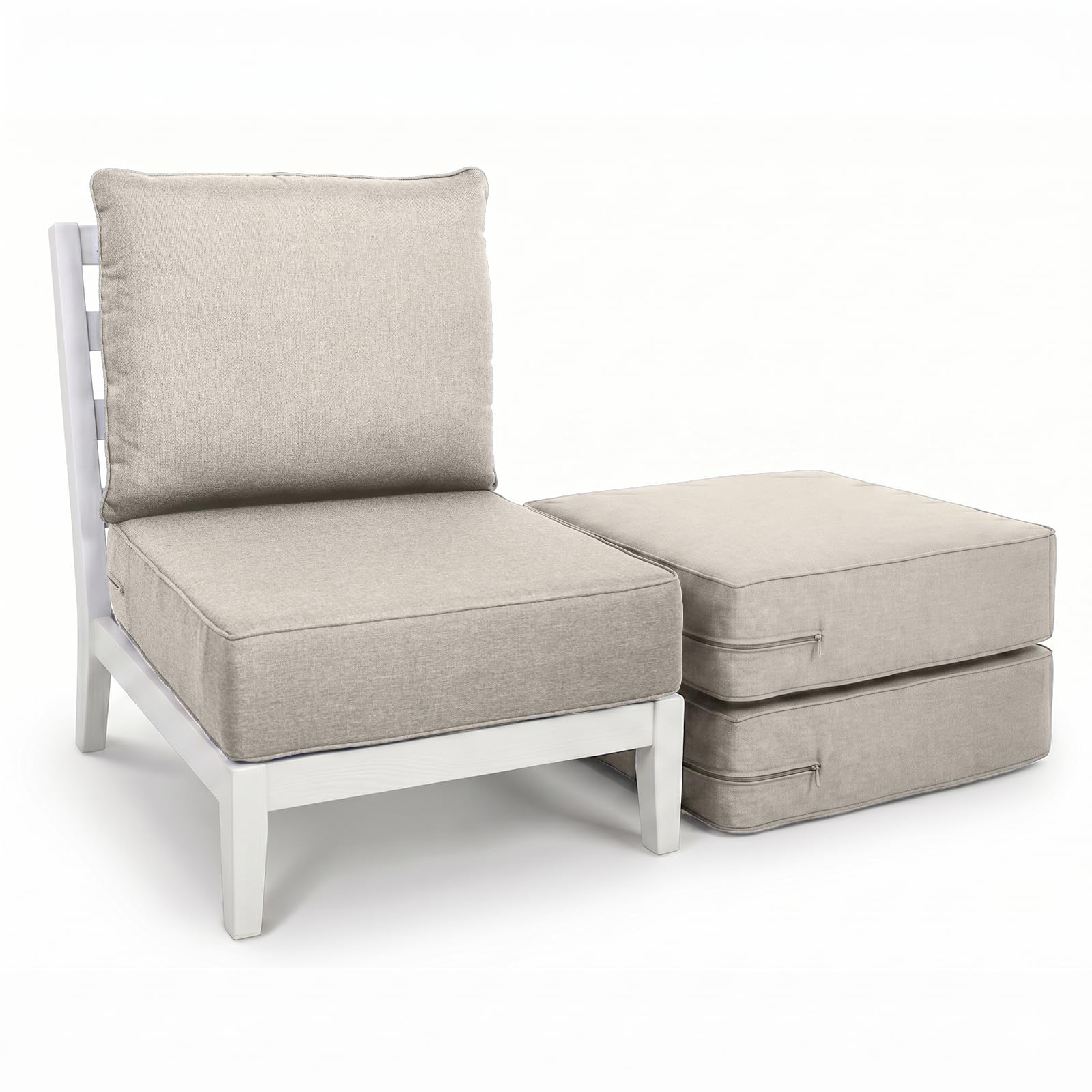 Luxury Outdoor Seat Cushion Set-24 x 24 x 6 Inch Outdoor Chair Cushions Set of 3 with Water Resistant &amp; Removable Cover Outdoor Cushions for Patio Furniture Chair Sofa Couch