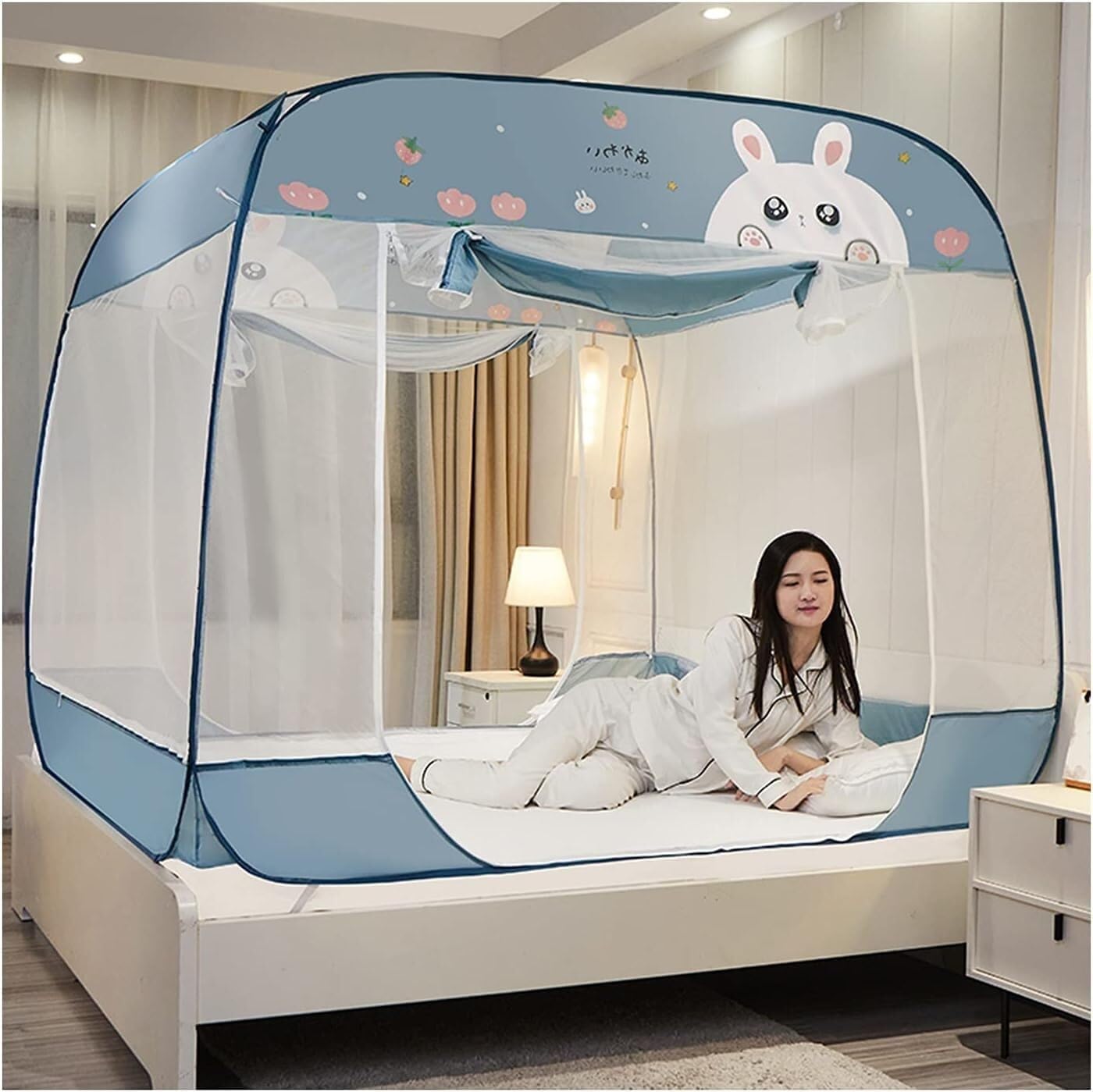 Mosquito Net Outdoor Mosquito Net, Portable Pop-up Mosquito Net, Installation Bedroom Mosquito Net for Bed(Style 2,1.2m)