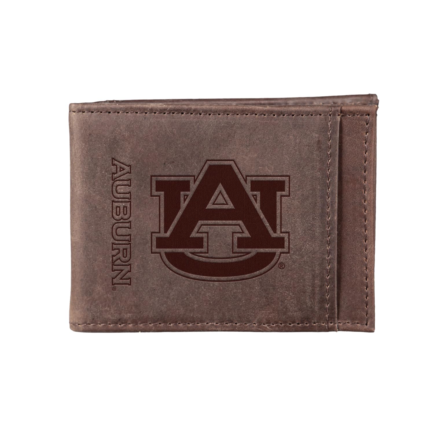Team Sports America NCAA Auburn University Front Pocket Slim Wallet for Men | Minimalist Leather RFID Blocking Bifold Card Holder with Money Clip |