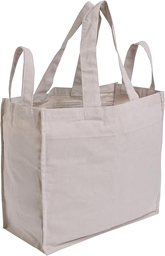 Miniatura 1 de Mayatra's - Bolsas de lona reutilizables con bolsillos reales, largas y resistentes, plegables, lavables (paquete de 1)