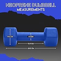 Vista 4 de Fitness Republic Juego de 2 mancuernas de neopreno, antideslizantes, forma hexagonal, pesas libres para tonificación muscular y fortalecimiento