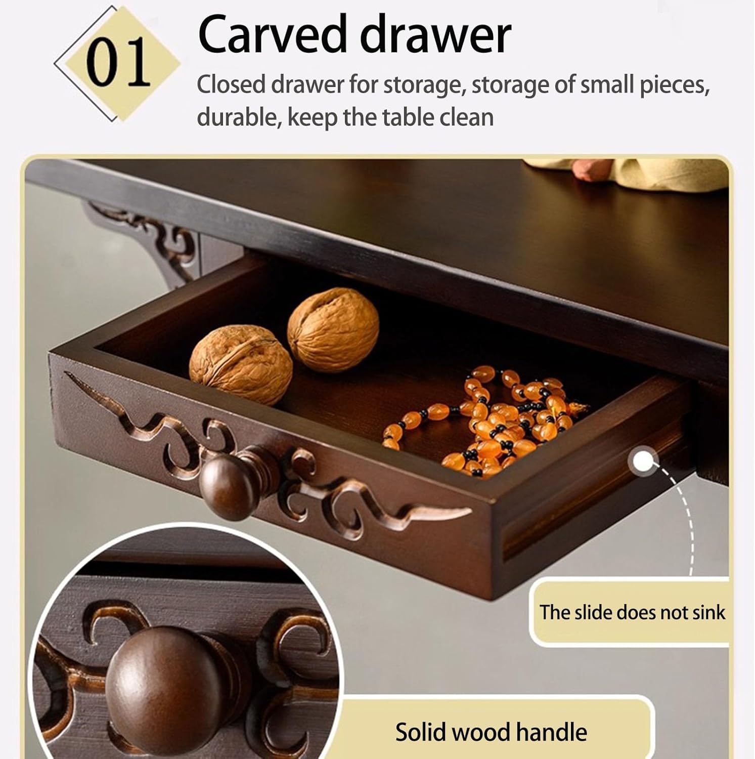 Wall Mounted Small Shrine Altar Table,Bamboo Offering Table, Chinese Meditation Tables,Altar Cabinet Wall Altar Shelf for Home Buddhist Altars(40cm/15.7in)