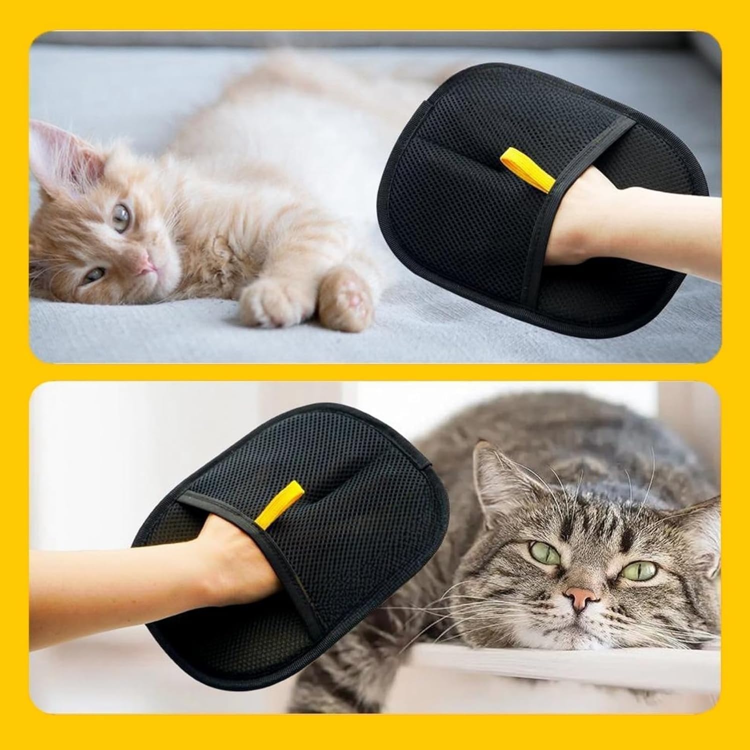 XUDUOO Pet Hair Removal Glove, 2 PCS Static Cat Grooming Glove, Double Sided Reusable Dog Washing Gloves - Image 3