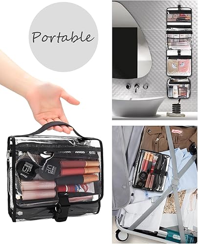 Miniatura 7 de Relavel Neceser colgante aprobado por la TSA para mujeres y hombres, transparente (A-Clear), Neceser