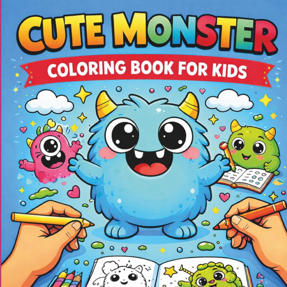 Funny Monster Coloring Book: Cute, Silly and Goofy Monster Doodles for Kids Ages 4–8