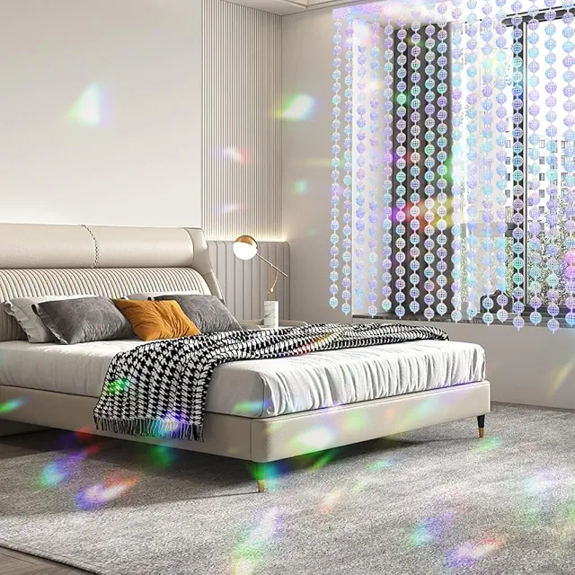 2 Stück Silber Disco Ball Foil Glitzer Vorhang 1x2m für Party Deko