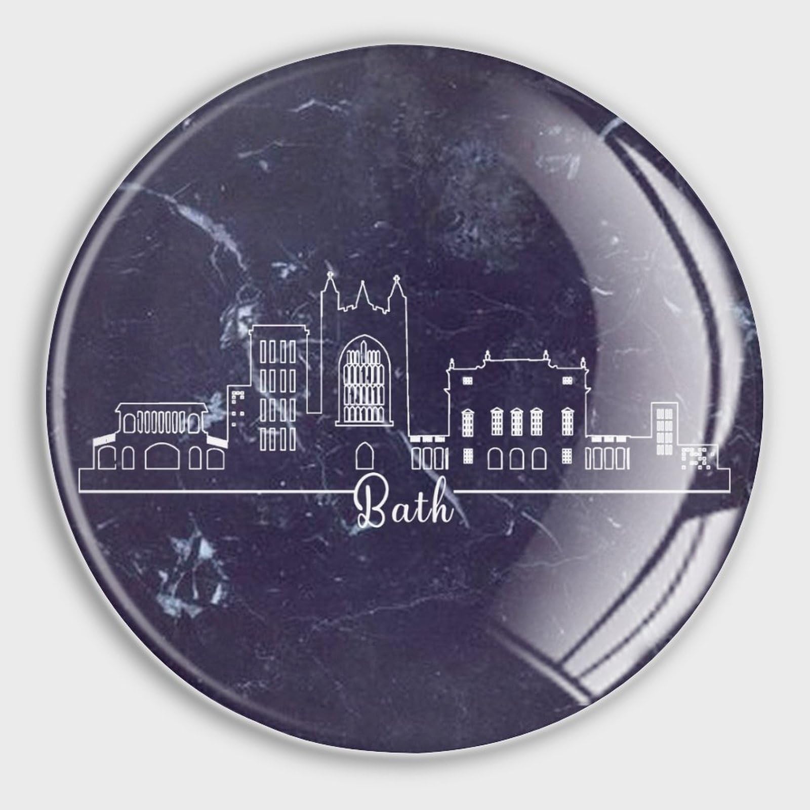 Luijorgy Style-12 United Kingdom Bath City Skyline Silhouette Refrigerator Magnets Glass Small Round Fridge Magnets Multi-Use Premium Magnets For Fridge Locker Whiteboard Billboard Kitchen Office School