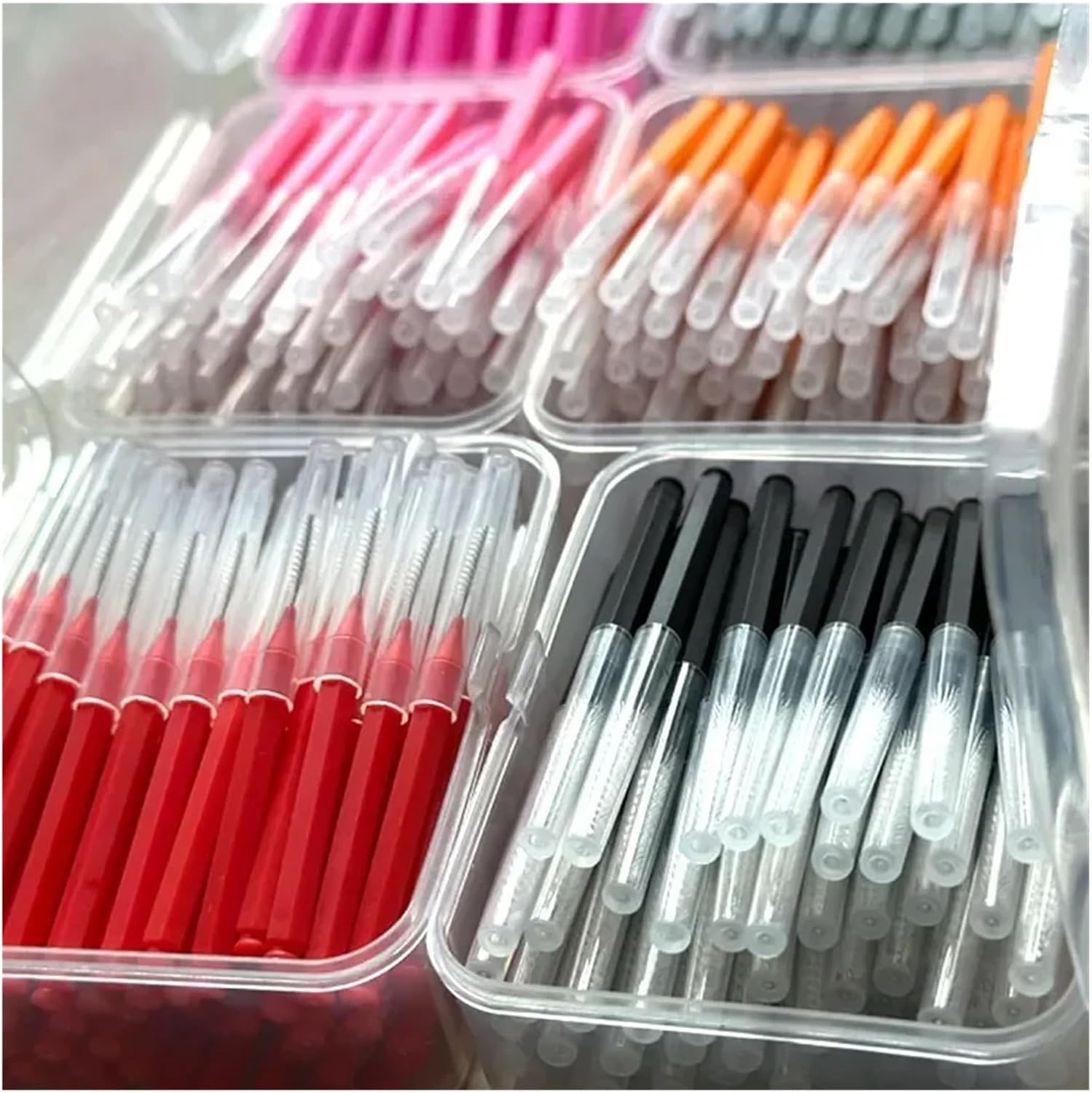 80 Pcs/Box I-Type Push Pull Interdental Brush 0.6-1.5Mm Cleaning Between Teeth Oral Care Tooth Floss(80pcs Mixed)