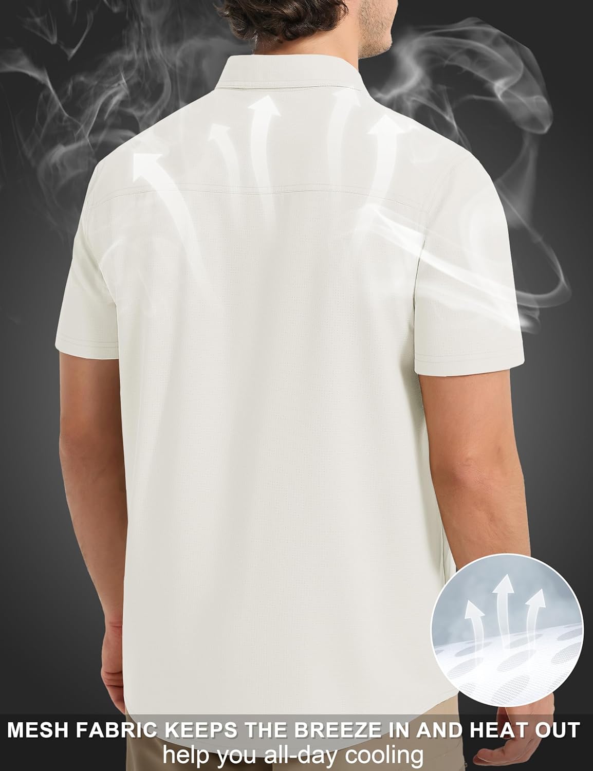 MAGCOMSEN Men's UPF 50+ Fishing Shirts UV Sun Protection Cooling Quick Dry Short Sleeve Shirts for Hiking Safari Camping - Image 3