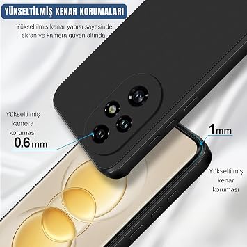 Ehr. Honor 200 Pro ile Uyumlu Lansman Kılıf, İçi Kadife Silikon, Kamera Çıkıntılı Koruyucu, Leke Tutmaz ve Darbe Emici Şık Kapak (Siyah, Honor 200 Pro)