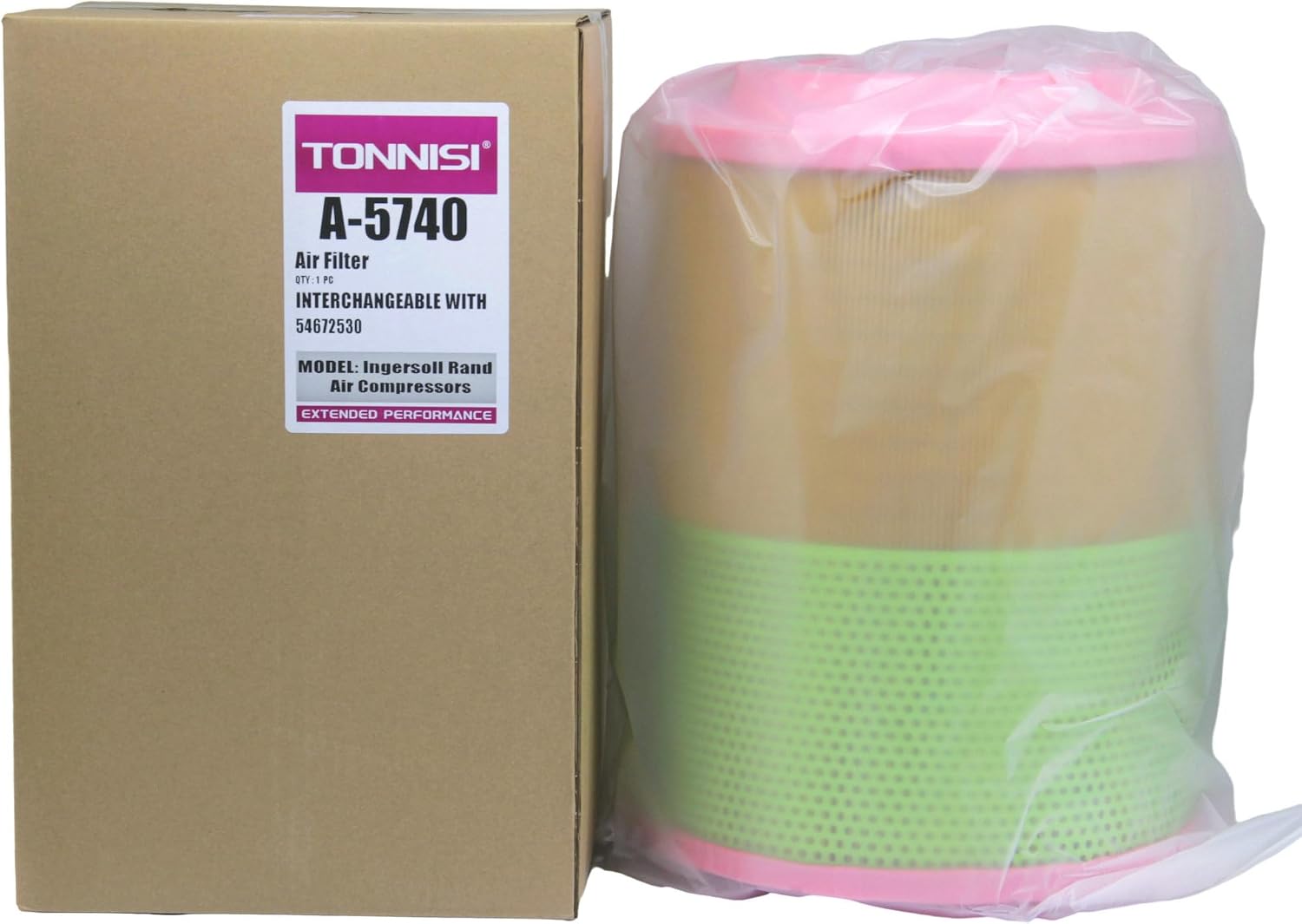 54672530 Air Filter Replaces 1613950100, C25740, ZS1063357 Compatible with Ingersoll Rand 55K, 75K, 75H, 100HP Nirvana Air Compressor (Pack of 1)