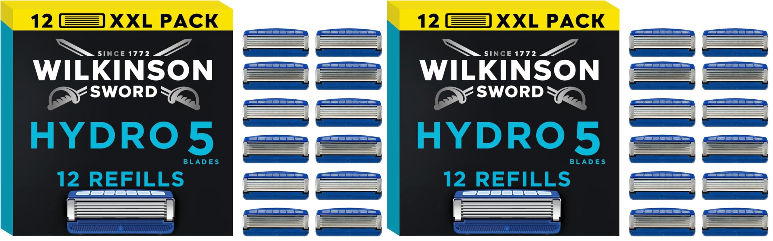 Wilkinson Hydro 5 Skin Protect Regular - Lame per rasoio da uomo, 12 pezzi (Confezione da 2)