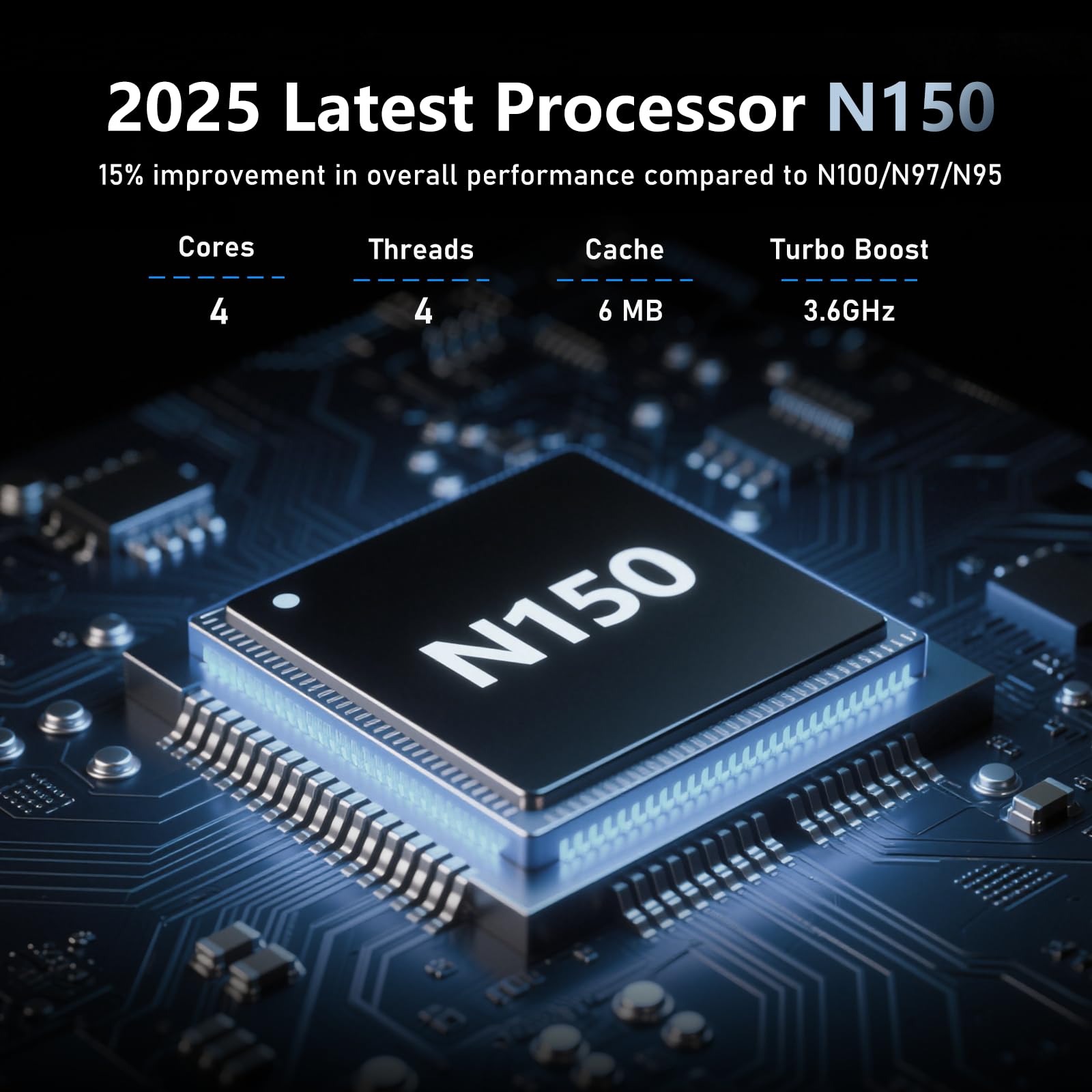 FUNYET Computer Portatile 16", PC Portatile Notebook 16GB RAM,1TB SSD, Processore N150(Fino a 3,6 GHz), 6000 mAh, Win 11, 1920x1200IPS, Tastiera Retroilluminata, WIFI 5, BT 5.0