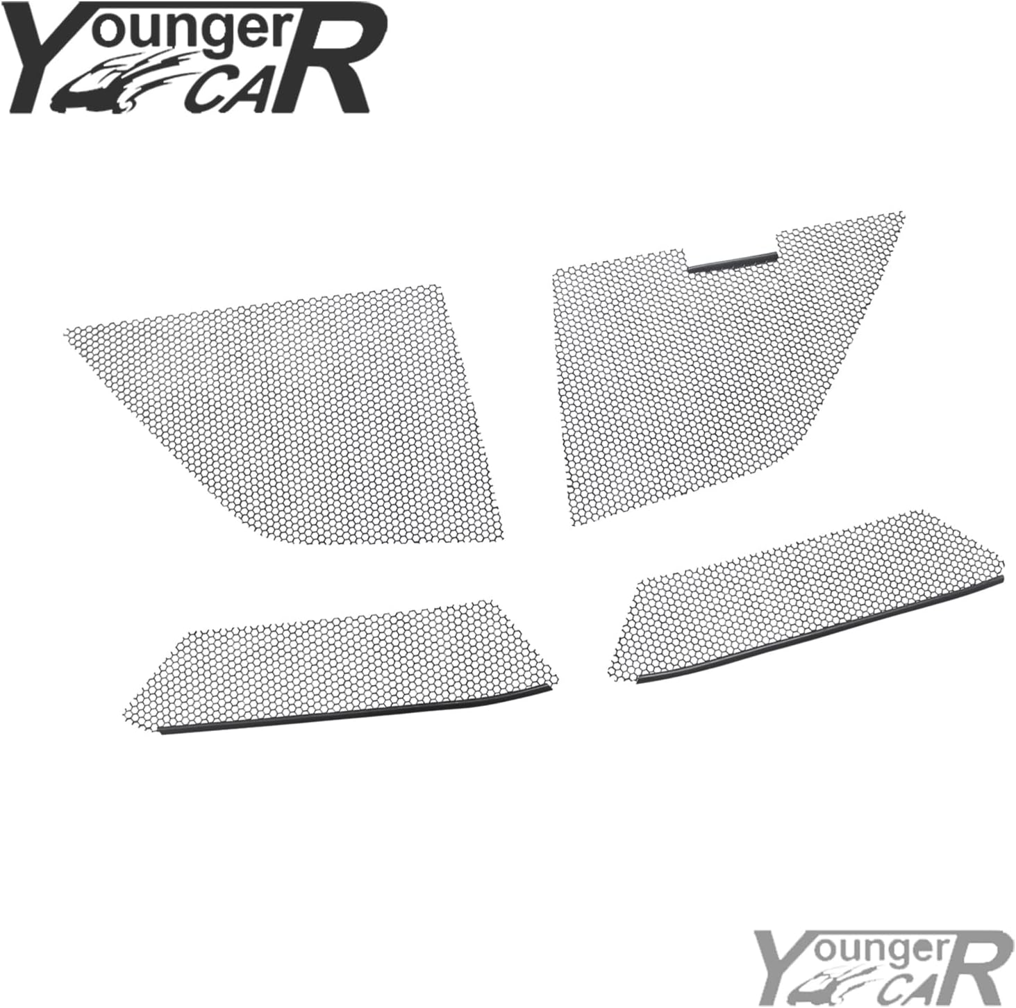 YOUNGERCAR Front Outer&Inner Mesh Grill Kit For 2020-2026 Chevy Corvette C8 Radiator Grilles Vent Aluminum Radiator Grille Cover Protector Grille Kits 4PCS