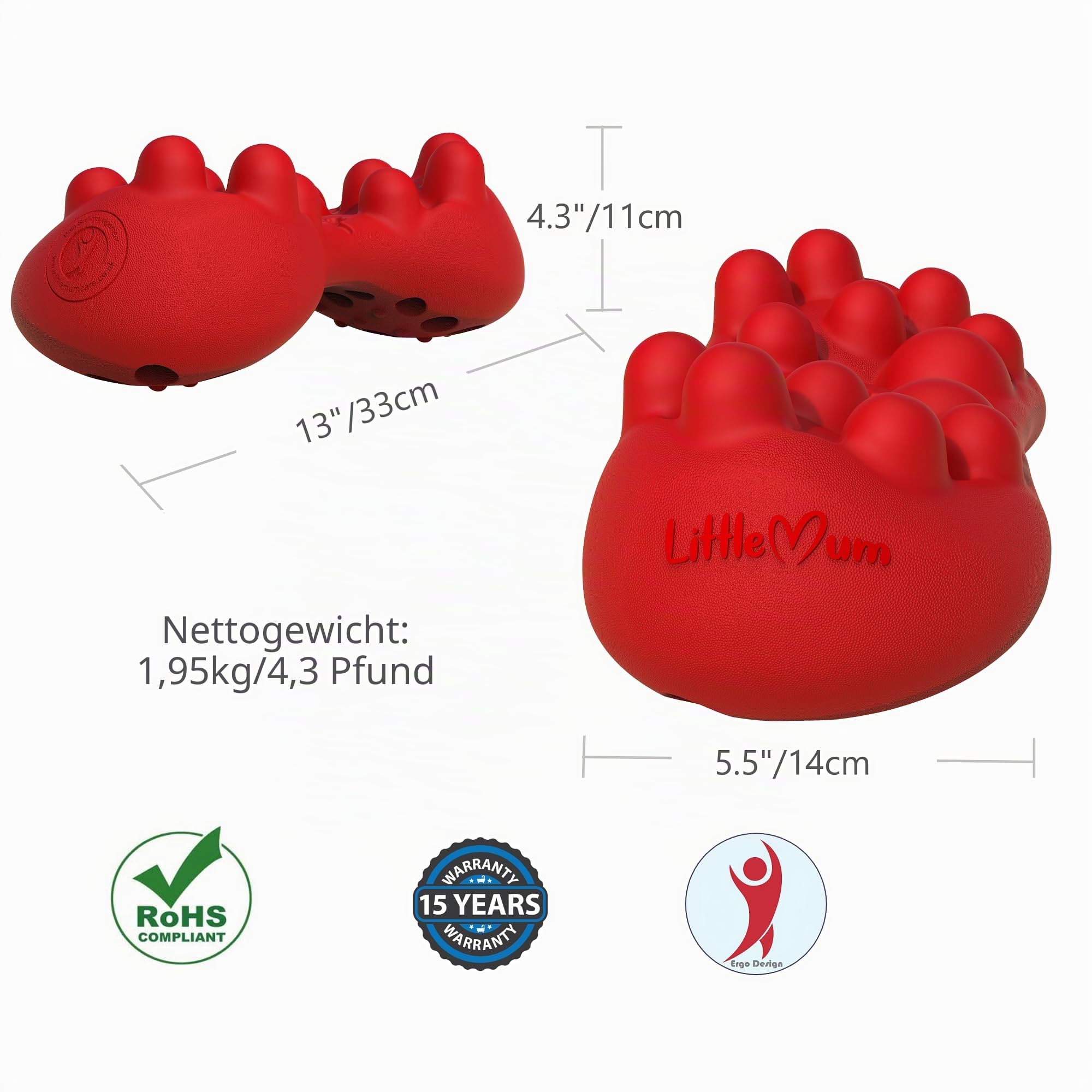 LittleMum Rücken-Triggerpunkt-Massagegerät, Gesäßmassagegerät, myofasziale Entspannung, Ischias- und Pyriform-Syndrom, löst Rückenschmerzen, lindert Rückenschmerzen