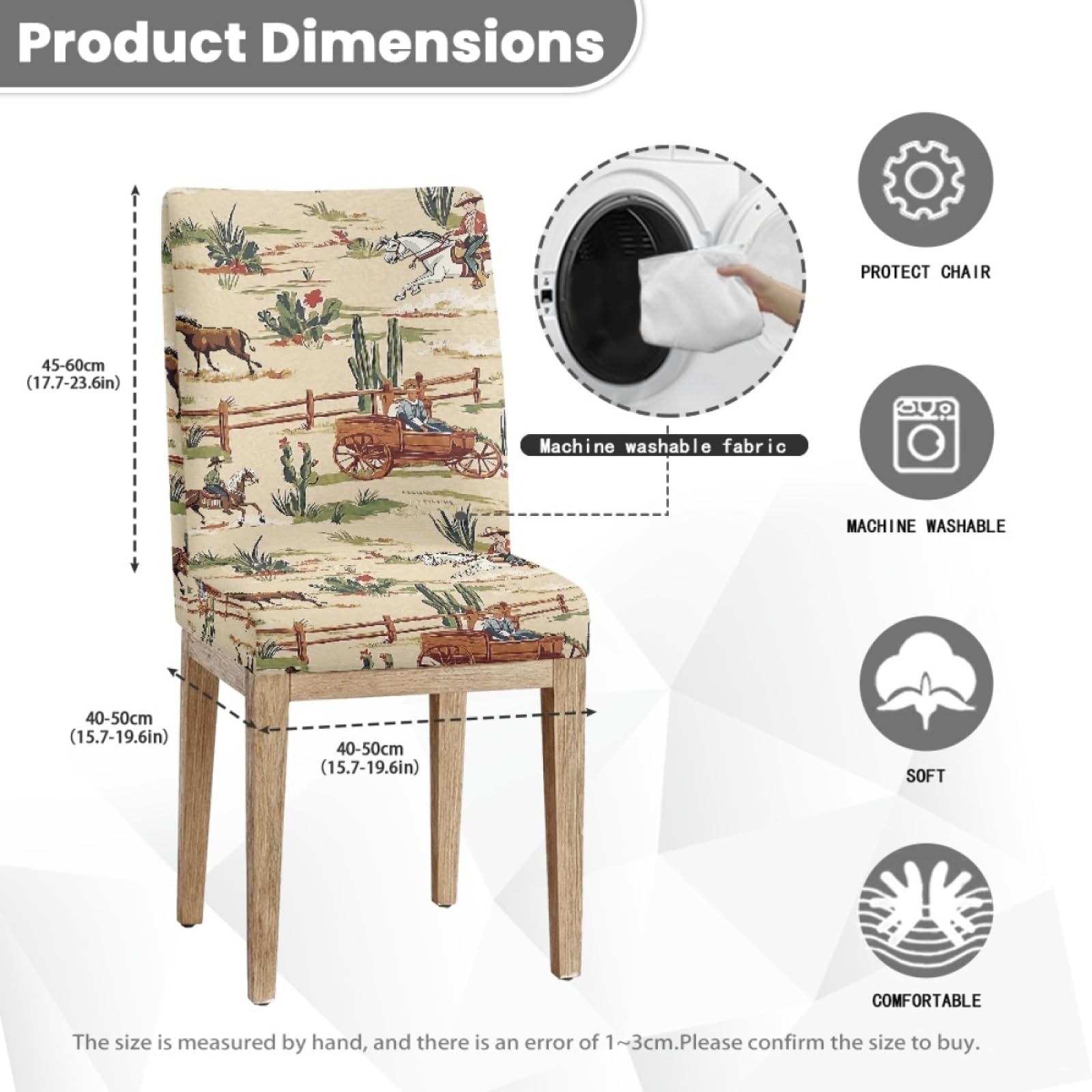 Funda Sillas Comedor Pack 6 Piezas Granja Universal Lavables Desmontables Fundas Protectoras para Sillas con Respaldo Altas Duradera Banquetes Fundas para sillas