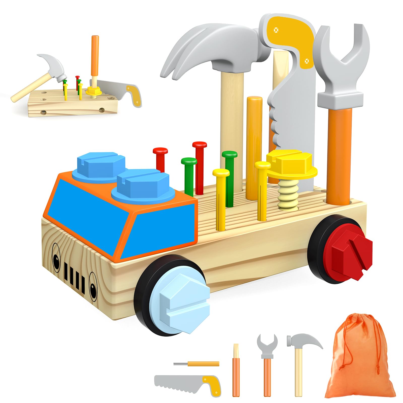 OSLINE Gifts For 2 3 4 Year Old Girls Boys,Wooden Montessori Educational Learning Pretend Play