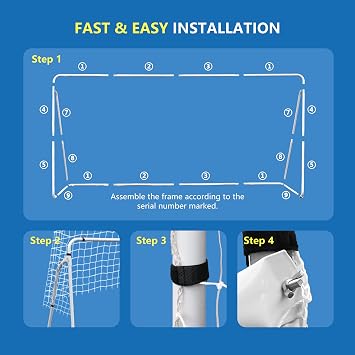 F2C Soccer Net 12 x 6 Soccer Goal for Backyard, Steel Frame for Kids, Adult Portable Shooting Training Aid with Carry Bag,Ground Stakes Waterproof (12x6 FT)