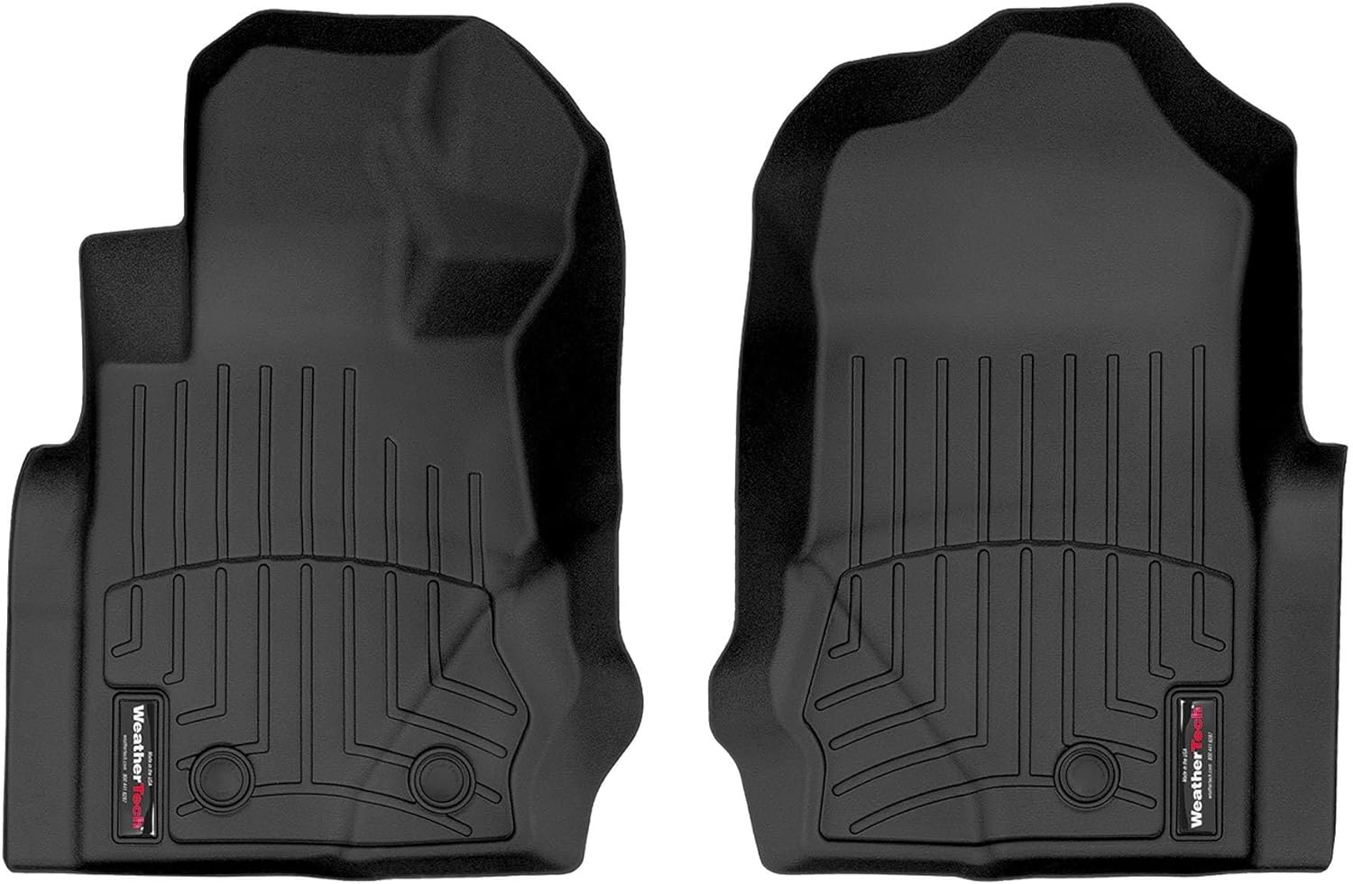 WeatherTech Custom Fit FloorLiner Floor Mats for Ford Bronco (4417021V) - 1st Row (Driver & Passenger), Black