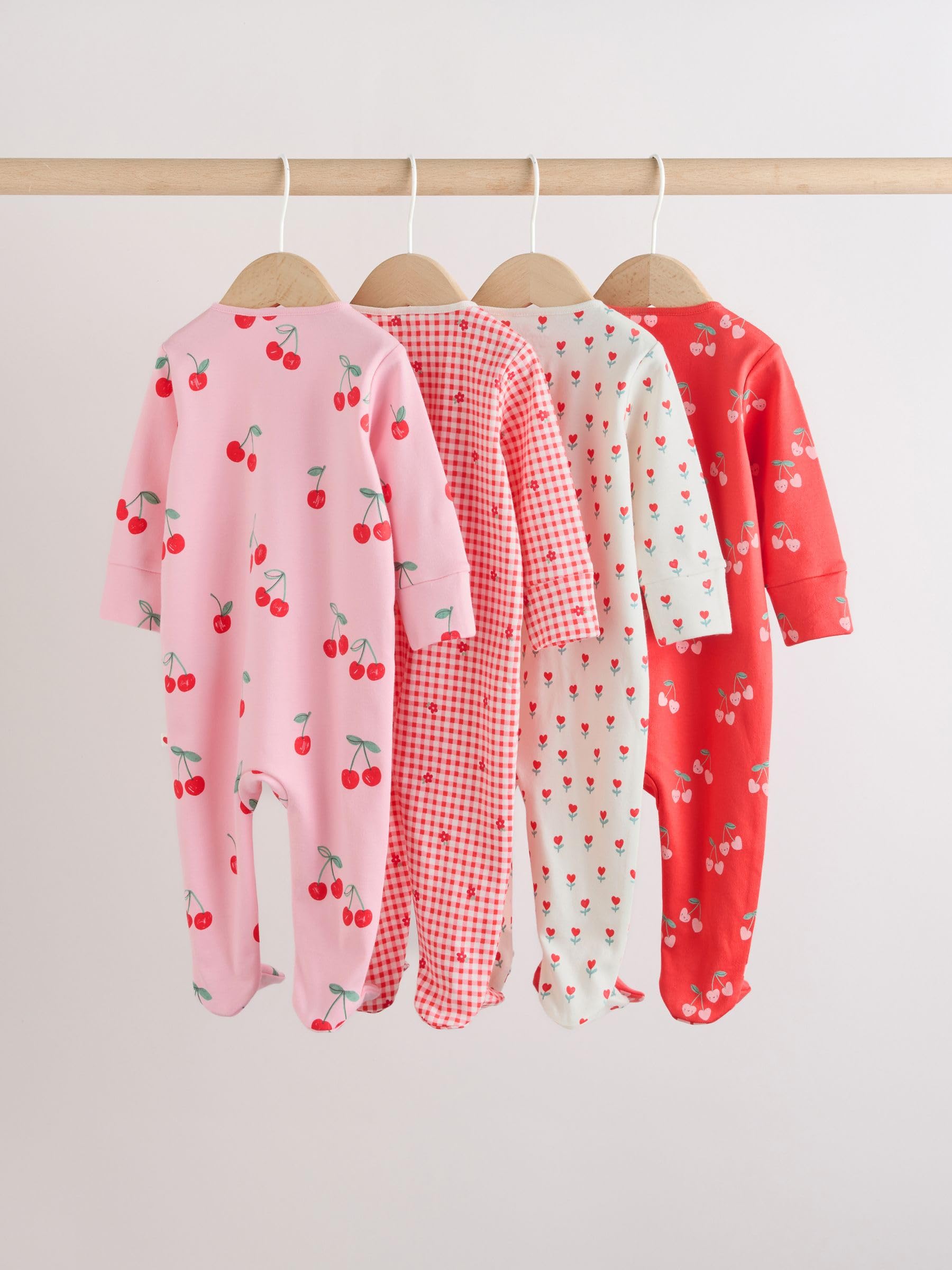 NEXT Bambina Confezione da 4 Tutine per Neonati con Zip bidirezionale