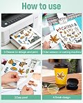 Papier autocollant imprimable pour imprimante - Vinyle blanc imperméable Matte, 100 Feuilles 8.5x11 Compatible avec Cricut/Silhouette pour jet d'encre/Laser (Epson/HP/Canon) - Étiquettes/Organisations