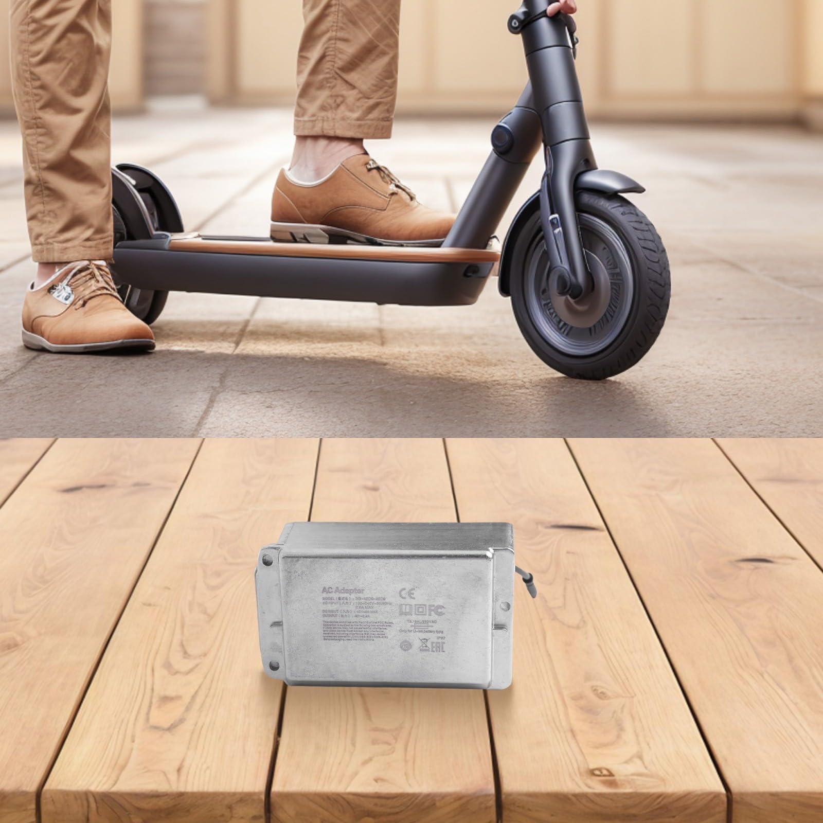 Chargeur intégré pour scooter électrique Ninebot Max G30 - Métal robuste, compact 13 x 8 x 5 cm, léger 680 g, remplacement facile, charge rapide