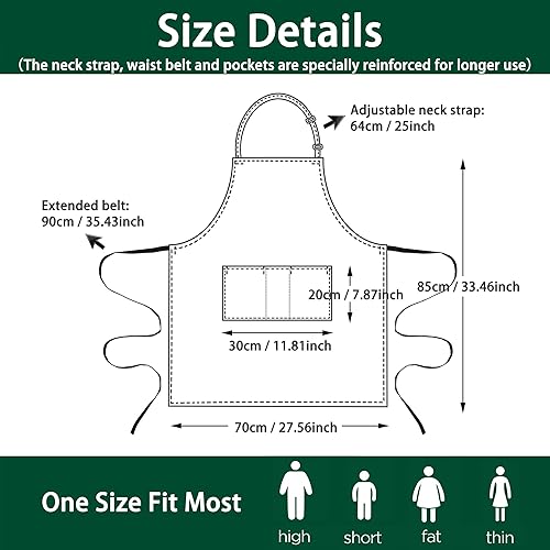 Miniatura 2 de 5 Pack Chef Apron, Servers Large Apron, Kitchen Bib Apron for Women Men