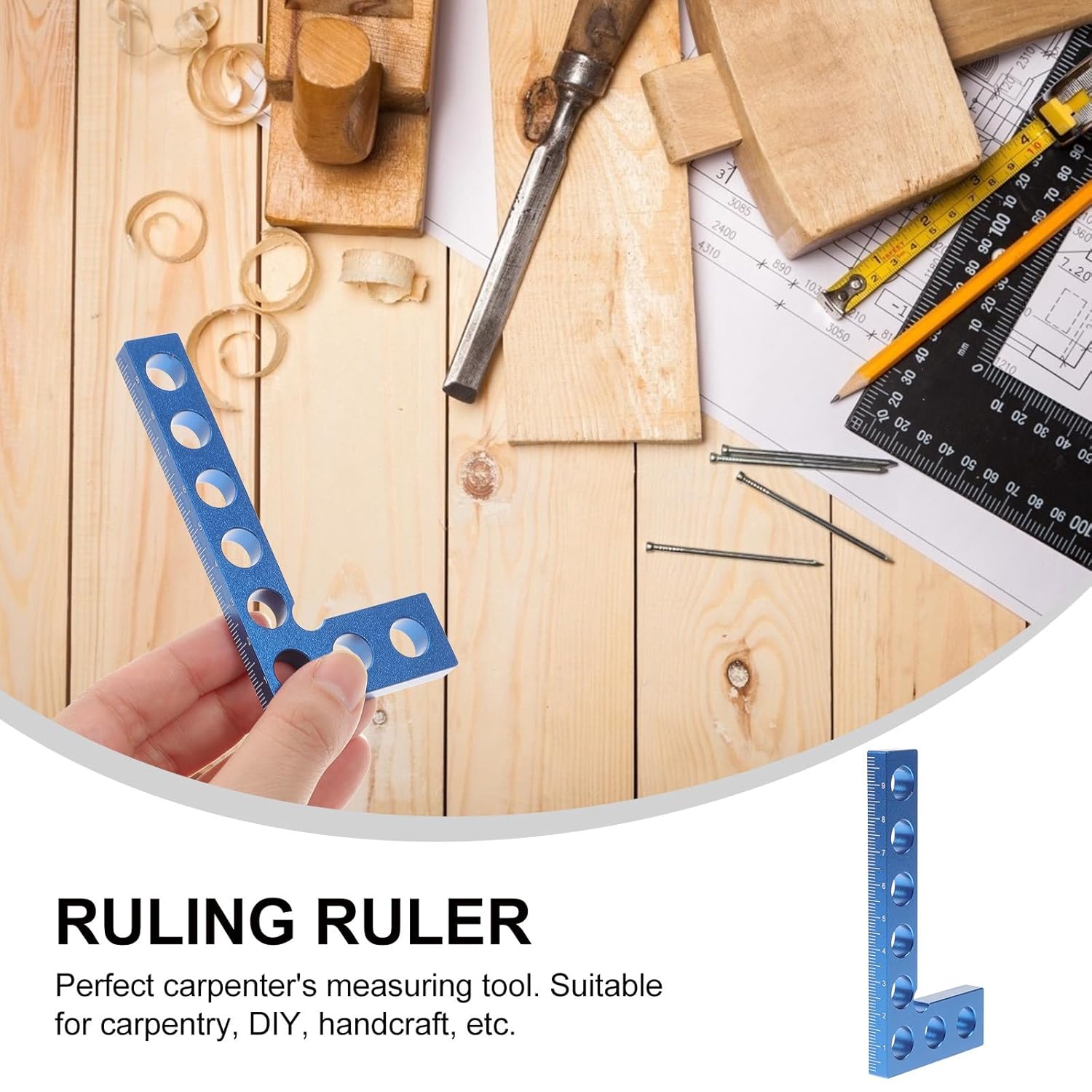 jojofuny Aluminum Alloy Carpenter Square 90-Degree Metal Ruler Woodworking Measuring Tool Metric Machinist Square for Precision Carpentry Marking and Layout