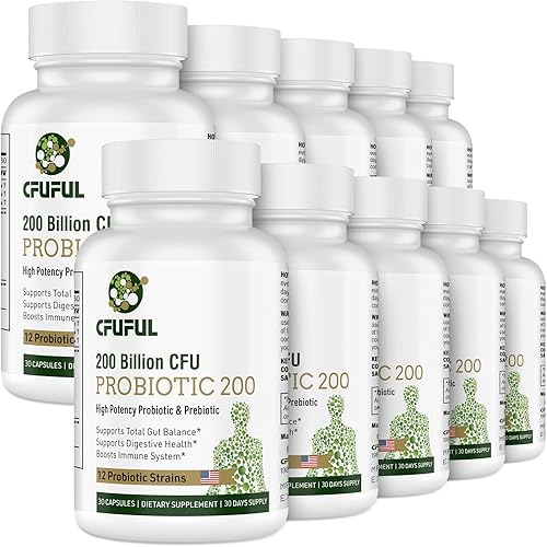 Probióticos para mujeres y hombres 200 mil millones de UFC 12 cepas probióticos que apoyan la salud digestiva inmune intestinal orgánico prebiótico
