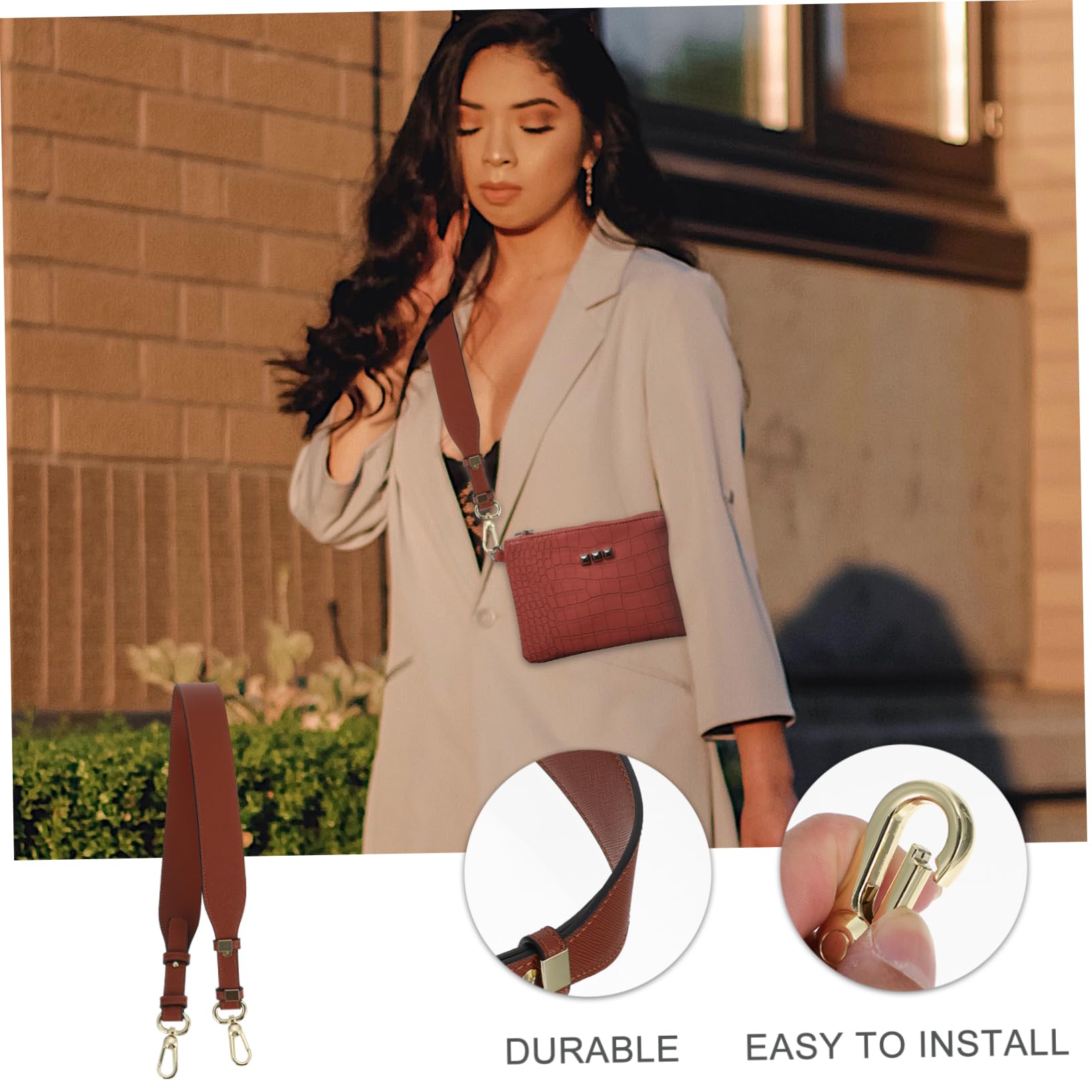 3 Stück Ledertaschengurt Damen Schultergurt Umhängetasche Gürtelverstellung Breiter Schultergurt Für Clutches Handtaschen