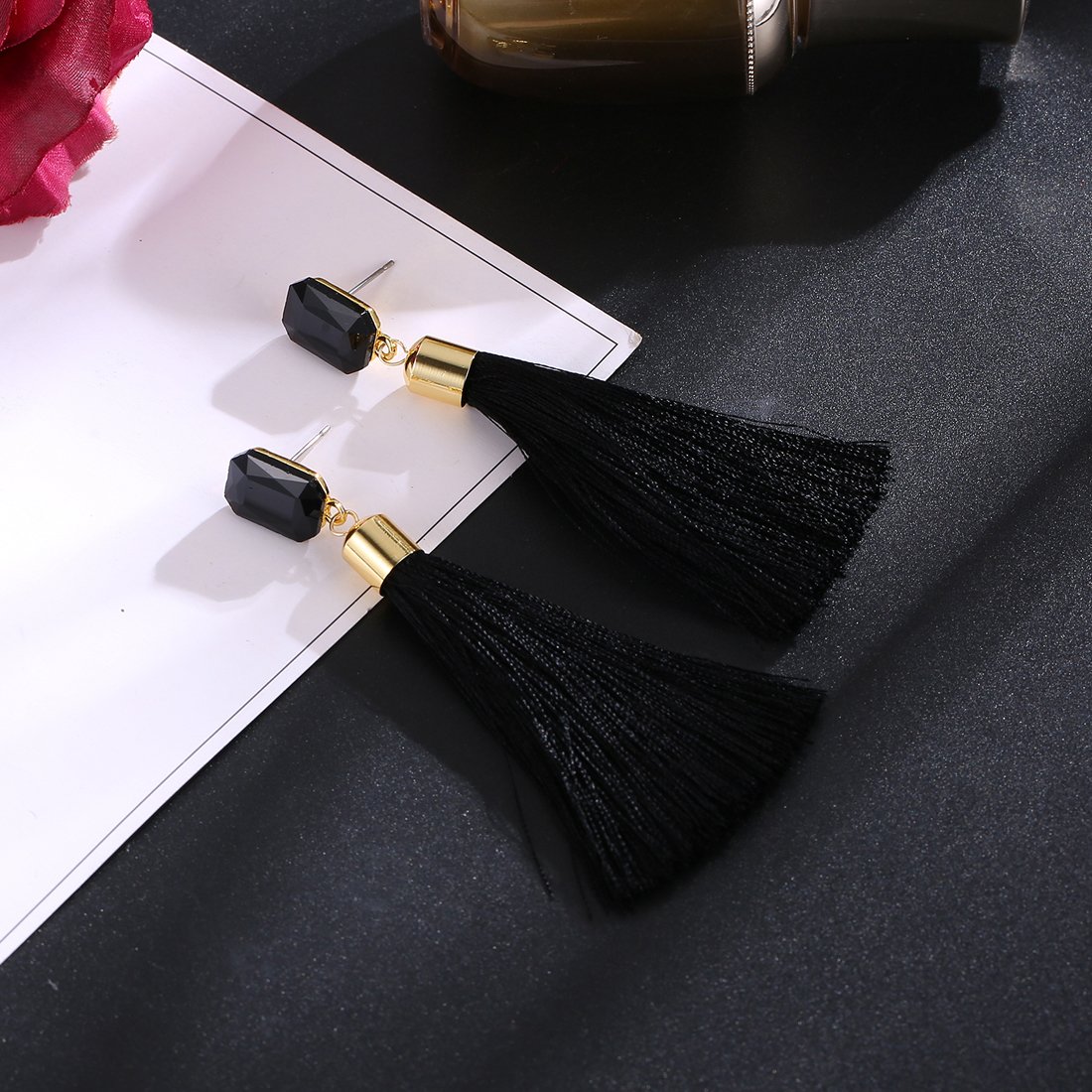 Luxuria Plated Crystal Tassel Earrings Jewellery