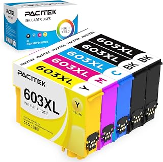 PACITEK 603XL Ink Cartridges 5Pack Replacement for Epson 603 Ink Cartridges Multipack for Epson Expression Home XP-2100 XP-4100 XP-4105 XP-2105 XP-3100 XP-3105 WorkForce